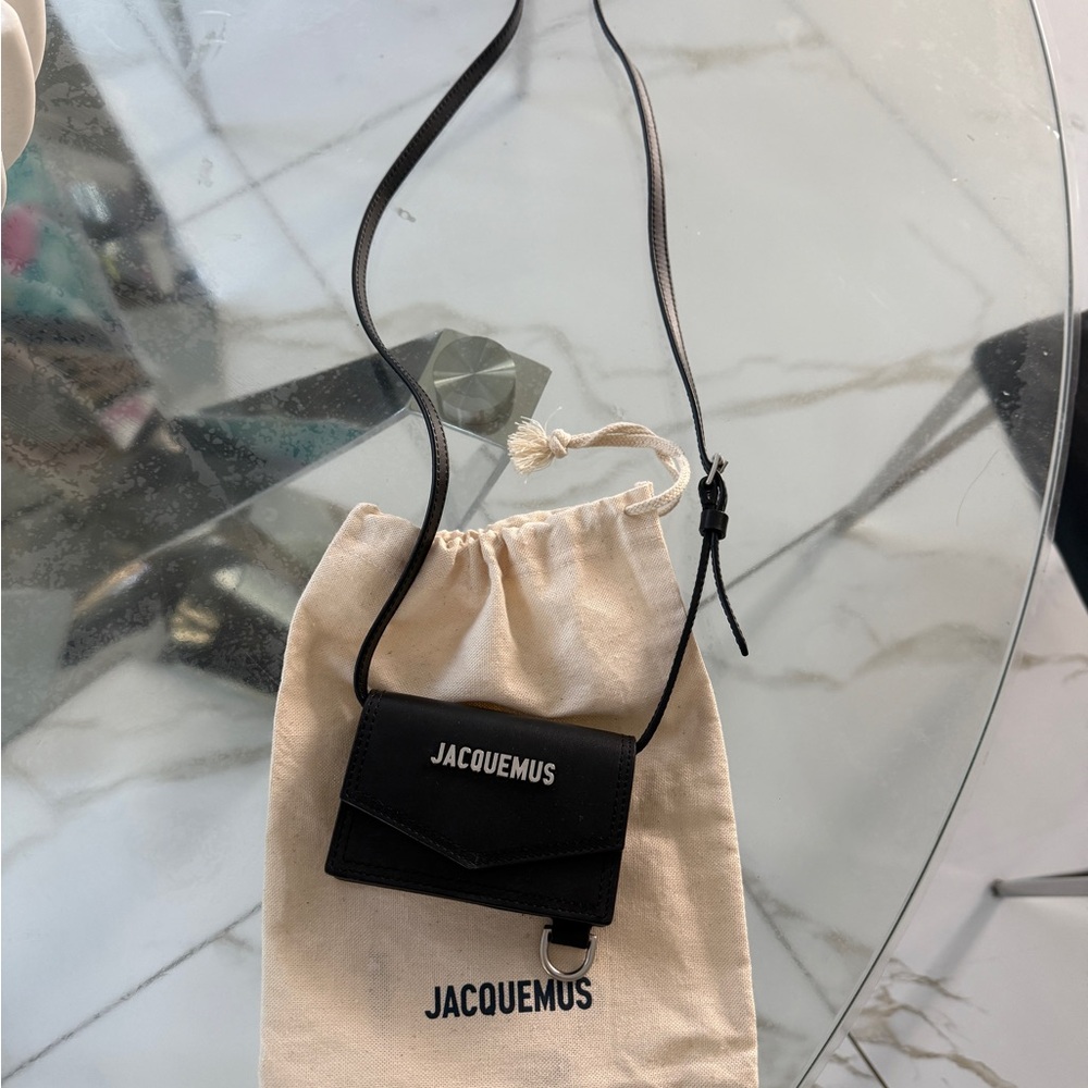 Jacquemus Black Mini Leather Crossbody with Silver Logo - Picture 3 of 4